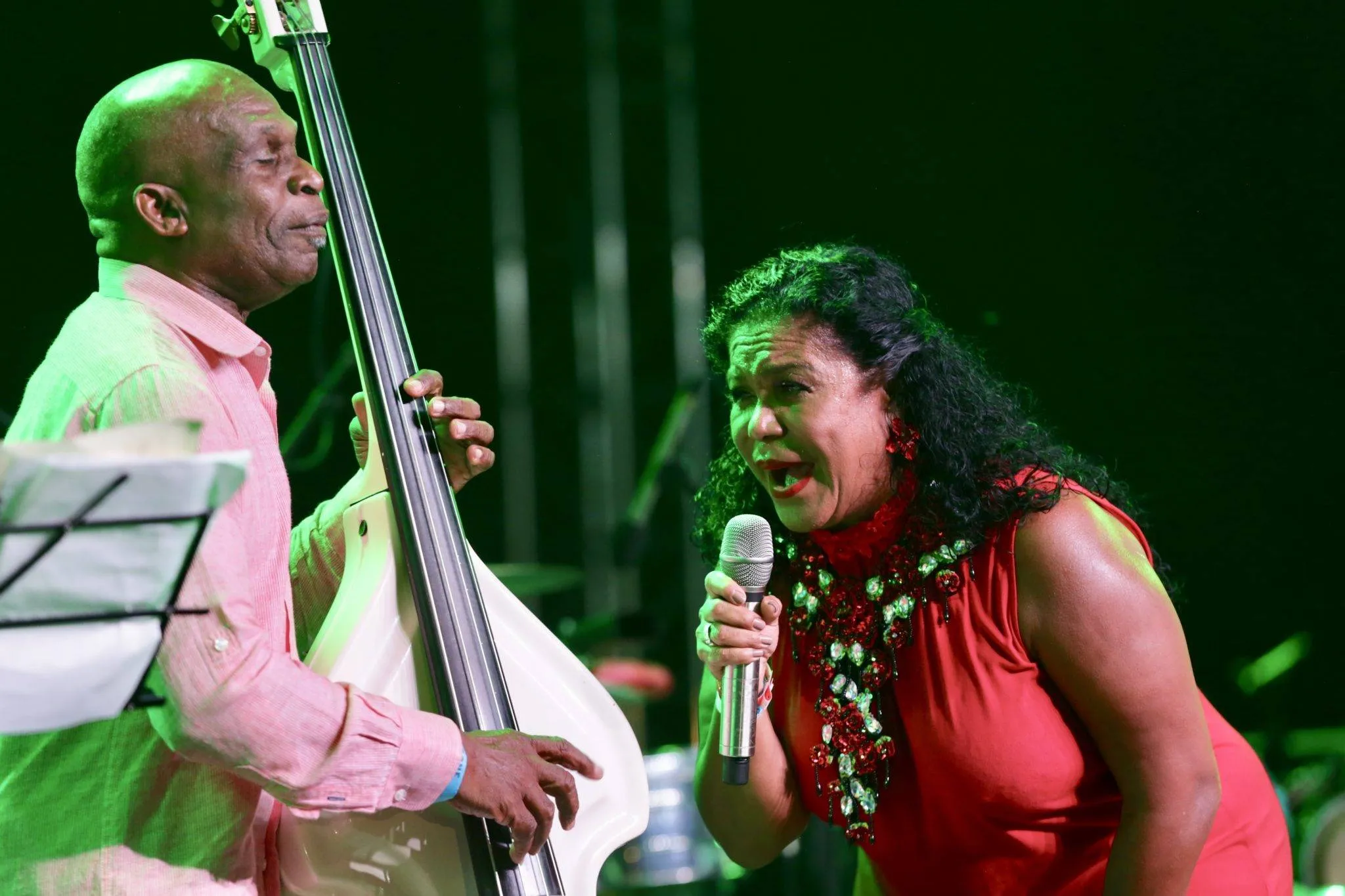 Eva Ayllón junto a Jorge Reyes. La peruana integró el cartel internacional del festival. Foto: Gabriel Guerra Bianchini